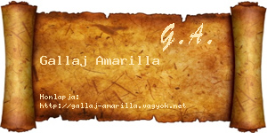 Gallaj Amarilla névjegykártya